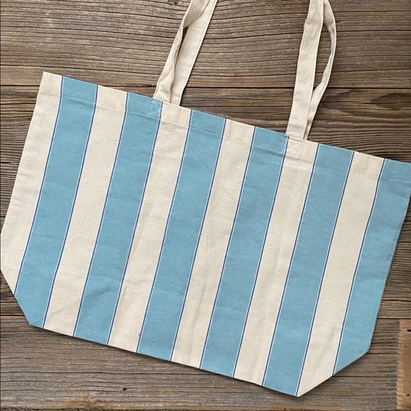 SÉZANE ON THE ROAD Bonjour San Francisco Green Striped Cotton Bags. - Picture 9 of 12